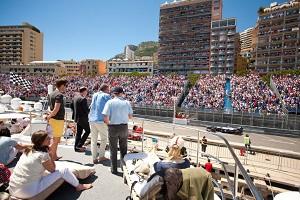Trackside view from your Monaco Yacht Yacht Hospitality at the monaco grand prix
